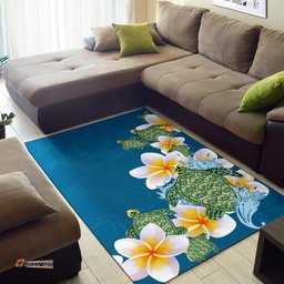 Plumeria Sea Turtle Area Rug