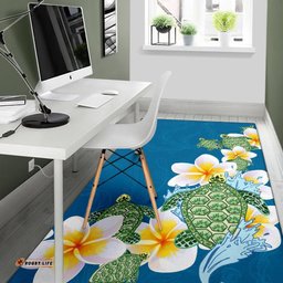 Plumeria Sea Turtle Area Rug