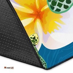 Plumeria Sea Turtle Area Rug