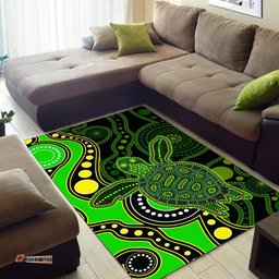 aboriginal turtle area rug green style tee aussie