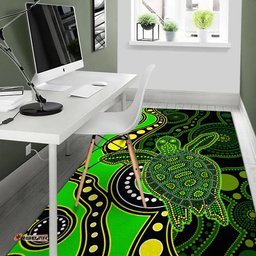 aboriginal turtle area rug green style tee aussie