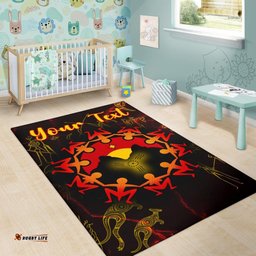 Custom Aboriginal Area Rug Australia Map and Indigenous Flag