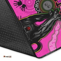 Custom Personalised Panthers Area Rug Aboriginal with Lizard