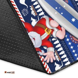 Custom Personalised Australia Christmas Area Rug Aussie Aboriginal Santa Claus is Surfing with Kangaroo
