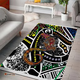 aboriginal lizzard pattern dot art area rug ts04 tee aussie