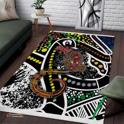 aboriginal lizzard pattern dot art area rug ts04 tee aussie
