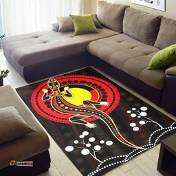Aboriginal Area Rug Lizard and Aboriginal Flag