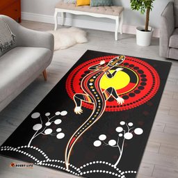 Aboriginal Area Rug Lizard and Aboriginal Flag