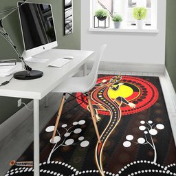 Aboriginal Area Rug Lizard and Aboriginal Flag