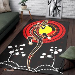 Aboriginal Area Rug Lizard and Aboriginal Flag