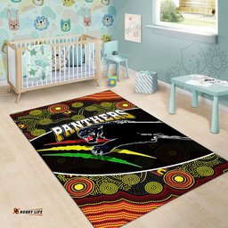 Panthers Rugby Area Rug Aboriginal Basic Style