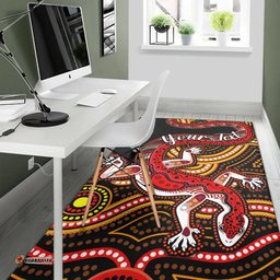 Custom Personalised Aboriginal Art Lizard Area Rug You Are Number One