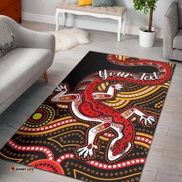 Custom Personalised Aboriginal Art Lizard Area Rug You Are Number One