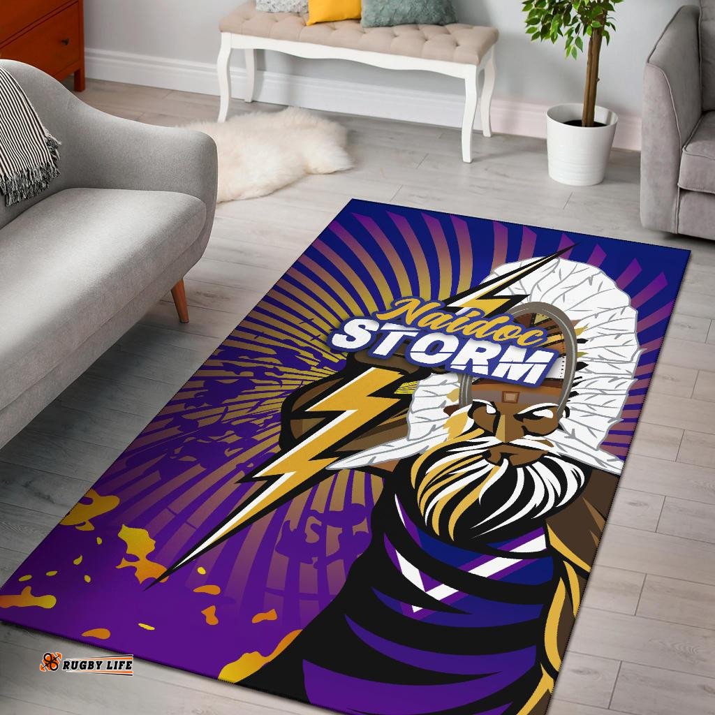 melbourne storm naidoc week area rug indigenous style tee aussie