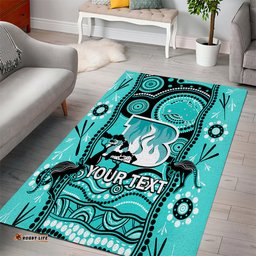 Custom Brisbane Heat Cricket Area Rug Happy Australia Day Aboriginal Art