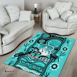 Custom Brisbane Heat Cricket Area Rug Happy Australia Day Aboriginal Art
