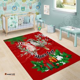 Personalised Kookaburra Lover Area Rug Australia Merry Christmas Aboriginal Red Style
