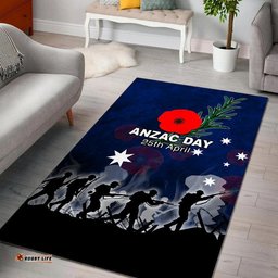Australia Anzac Day Area Rug Rosemary In Heart