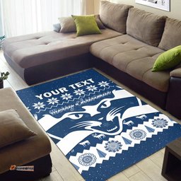 Custom Personalised Cats Football Christmas Area Rug Geelong Aboriginal Painting
