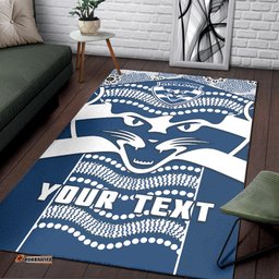 Custom Personalised Cats Football Area Rug Geelong 1859 Indigenous Sporty Version