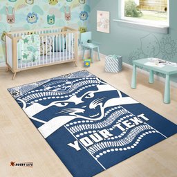 Custom Personalised Cats Football Area Rug Geelong 1859 Indigenous Sporty Version