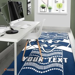Custom Personalised Cats Football Area Rug Geelong 1859 Indigenous Sporty Version