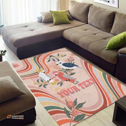Personalised Australia Hippie Christmas Area Rug Cockatoo Kookaburra with Wattle Pink Peach Style