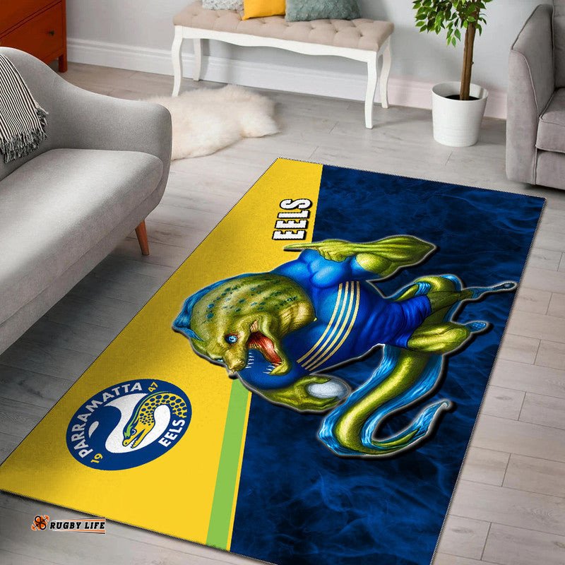 NRL Area Rug Eels Fire Style