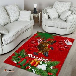 Personalised Platypus Lover Area Rug Australia Merry Christmas Aboriginal