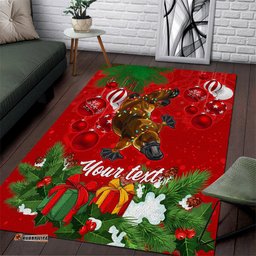 Personalised Platypus Lover Area Rug Australia Merry Christmas Aboriginal