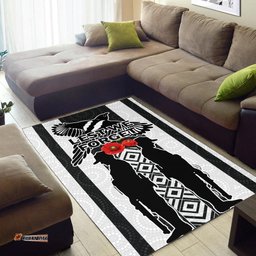 Magpies ANZAC Day Area Rug Indigenous Art