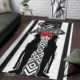 Magpies ANZAC Day Area Rug Indigenous Art