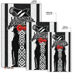 Magpies ANZAC Day Area Rug Indigenous Art