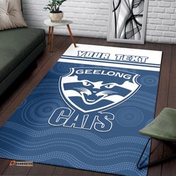 Custom Personalised Cats Football Area Rug Geelong Est 1859 Aboriginal Art