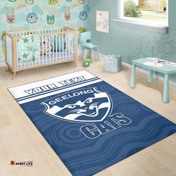 Custom Personalised Cats Football Area Rug Geelong Est 1859 Aboriginal Art