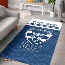 Custom Personalised Cats Football Area Rug Geelong Est 1859 Aboriginal Art