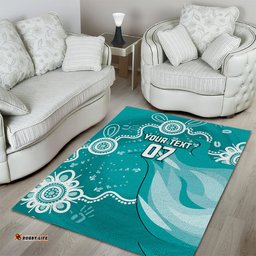 Custom Brisbane Cricket Indigenous Area Rug Feel The Heat