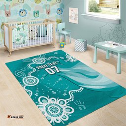 Custom Brisbane Cricket Indigenous Area Rug Feel The Heat