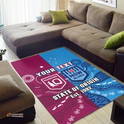 Custom Personalised QLD Maroons And NSW Blues Rugby Area Rug State of Origin Indigenous