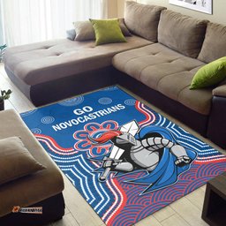 Knights Rugby Area Rug Novocastrians 1987 Aboriginal Art Ver.02