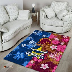 nrl cowboys and broncos area rug sporty style tee aussie