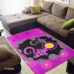 Aboriginal Lizard Area Rug Attracted Australia Version Purple