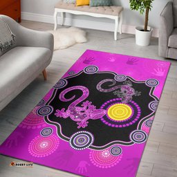Aboriginal Lizard Area Rug Attracted Australia Version Purple