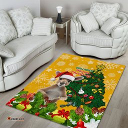 Personalised Wallabies Rugby Christmas Area Rug Merry Xmas With Australian Kangaroo