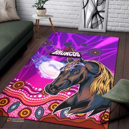 Broncos Rugby Area Rug Custom Broncos Horse Rugby with Aboriginal Low Poly Style Rug