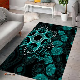 Heat Cricket Never Forget Custom Area Rug ANZAC Day with Poppy Aboriginal