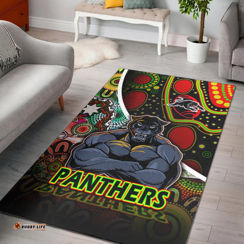 Penrith Panthers Area Rug Strong Panthers Legend With Special Aboriginal Style
