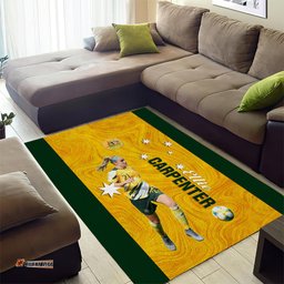 Australia Soccer Area Rug Ellie Carpenter Matildas Gold Version