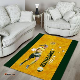 Australia Soccer Area Rug Ellie Carpenter Matildas Gold Version