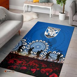 canterbury bankstown bulldogs area rug aboriginal rugby anzac day poppy with soldiers nrl tee aussie